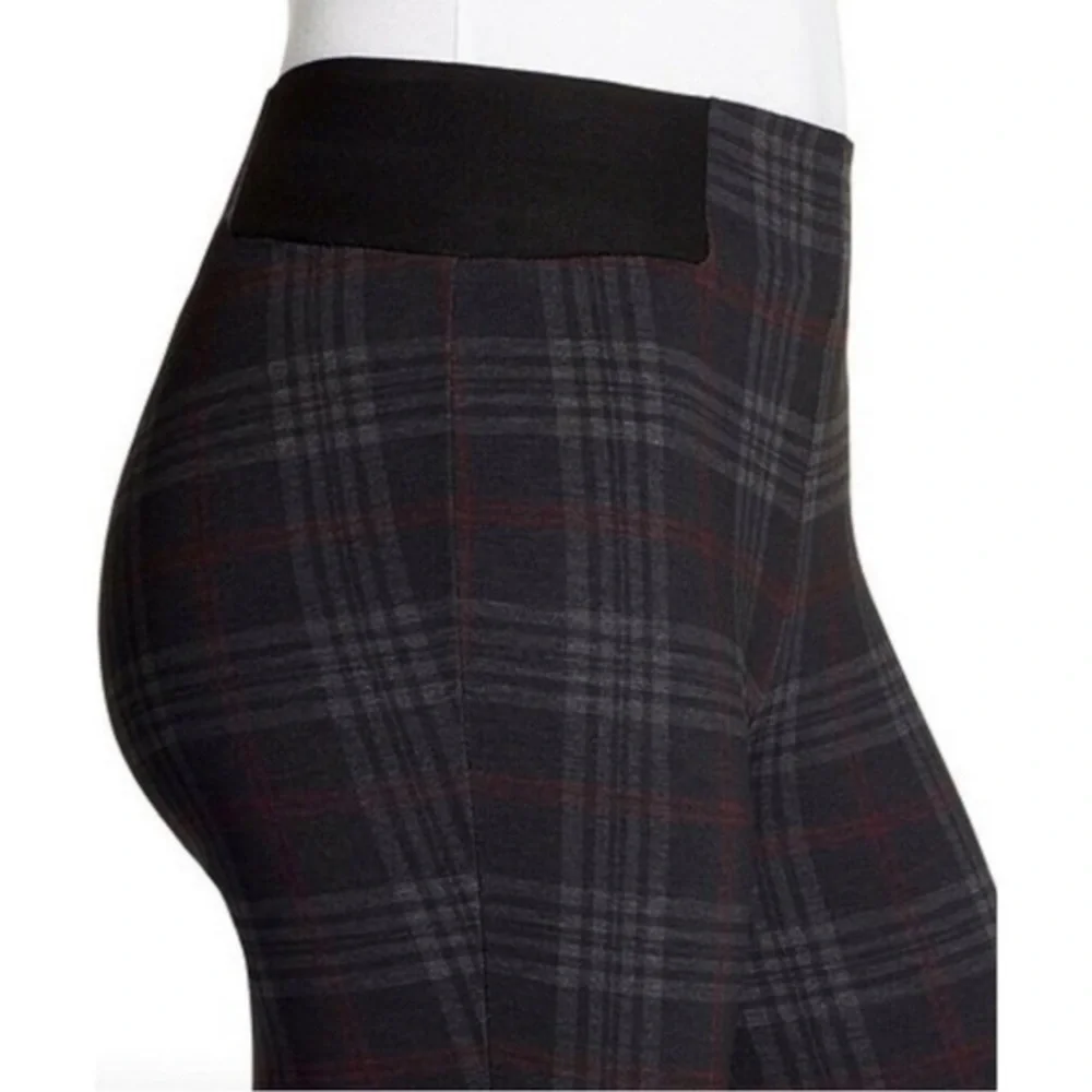 William Rast  Plaid Black Grey Red Ponte Knit Leggings S (Jrs) Preppy Chic